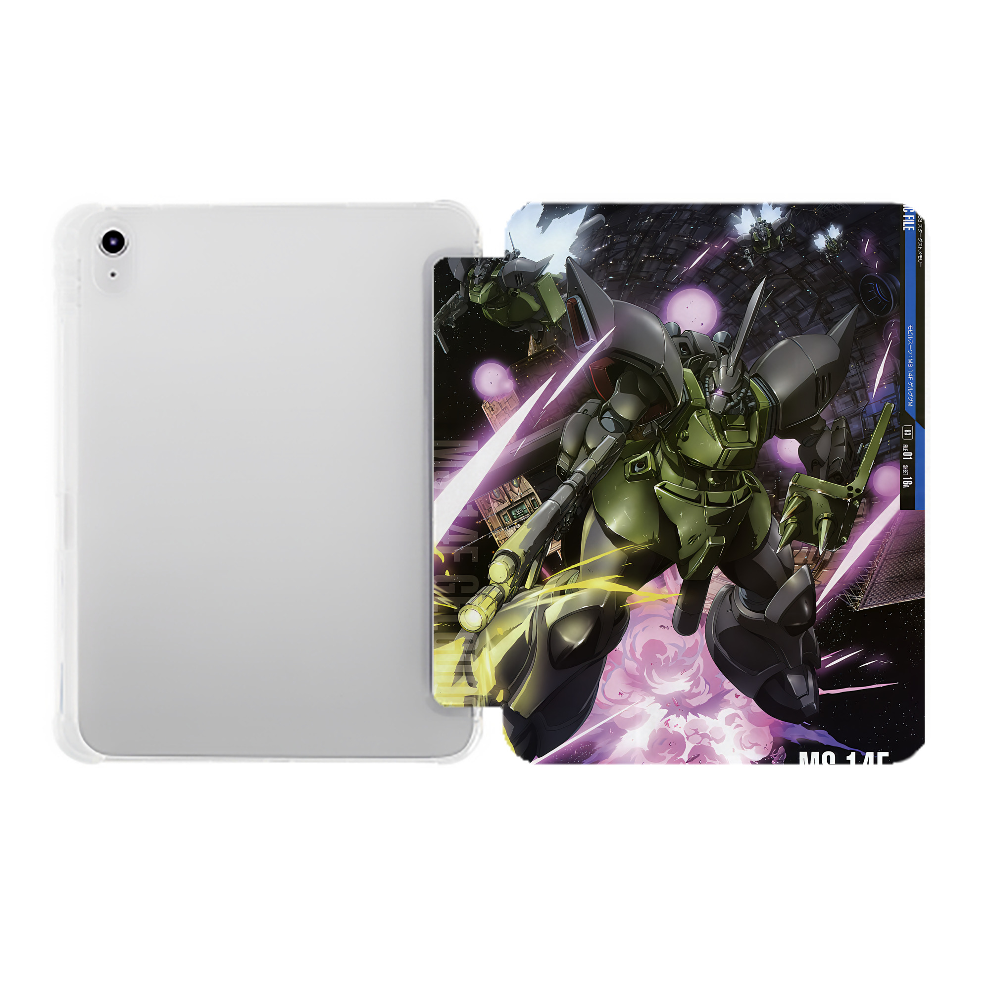 （画像用） 機動戦士ガンダム Mobile Suit Gundam IPad ケース ペン収納付き 三つ折りスタンド PUレザー×シリコン 対応機種9.5/10.5/10.9インチ